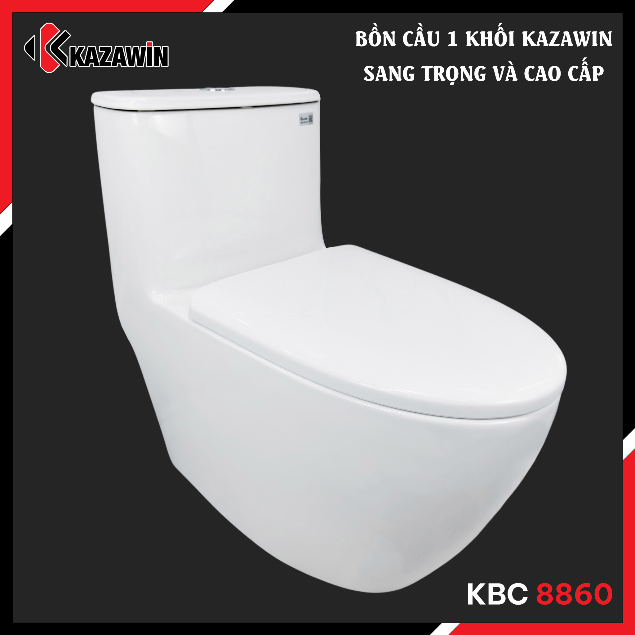 Bồn Cầu Một Khối KAZAWIN KBC 8860 - Ảnh 8