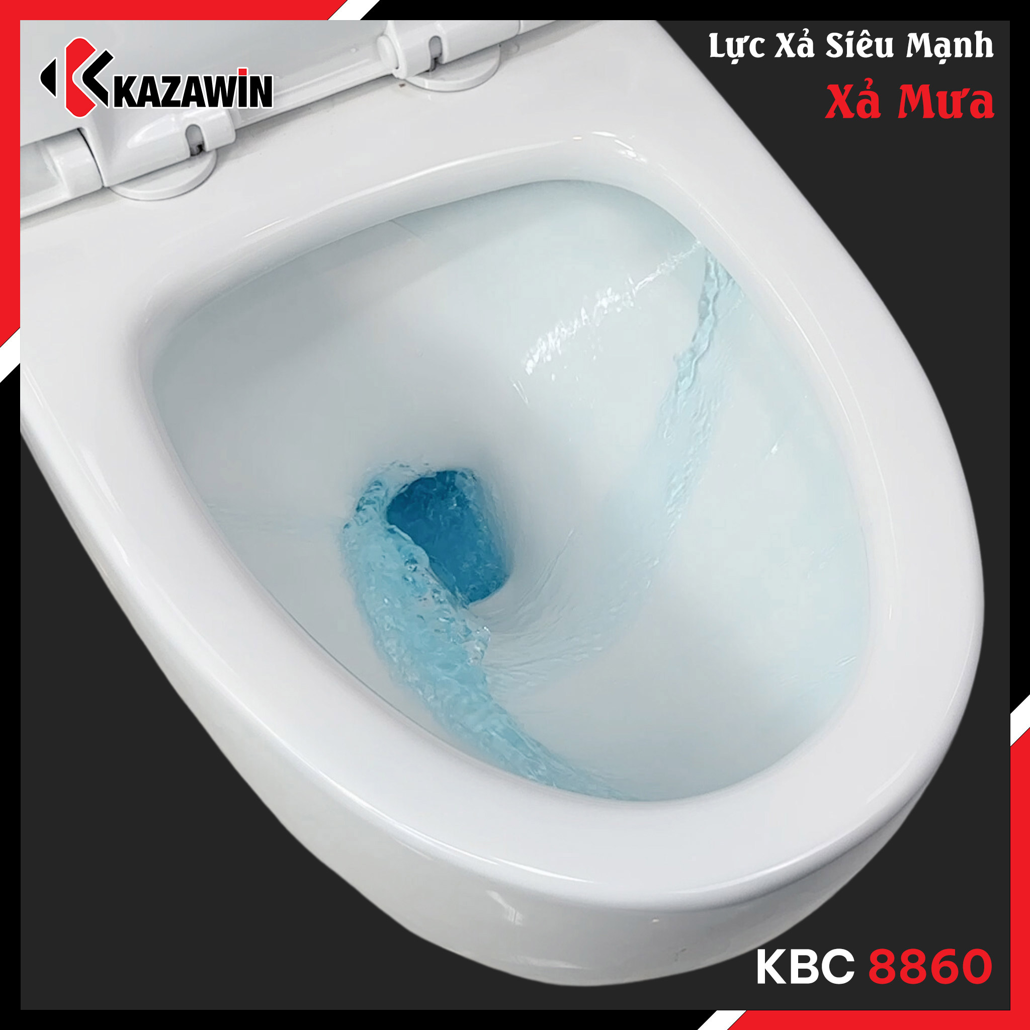 Bồn Cầu Một Khối KAZAWIN KBC 8860 công nghệ xả Bồn cầu một khối Kazawin KBC 8860