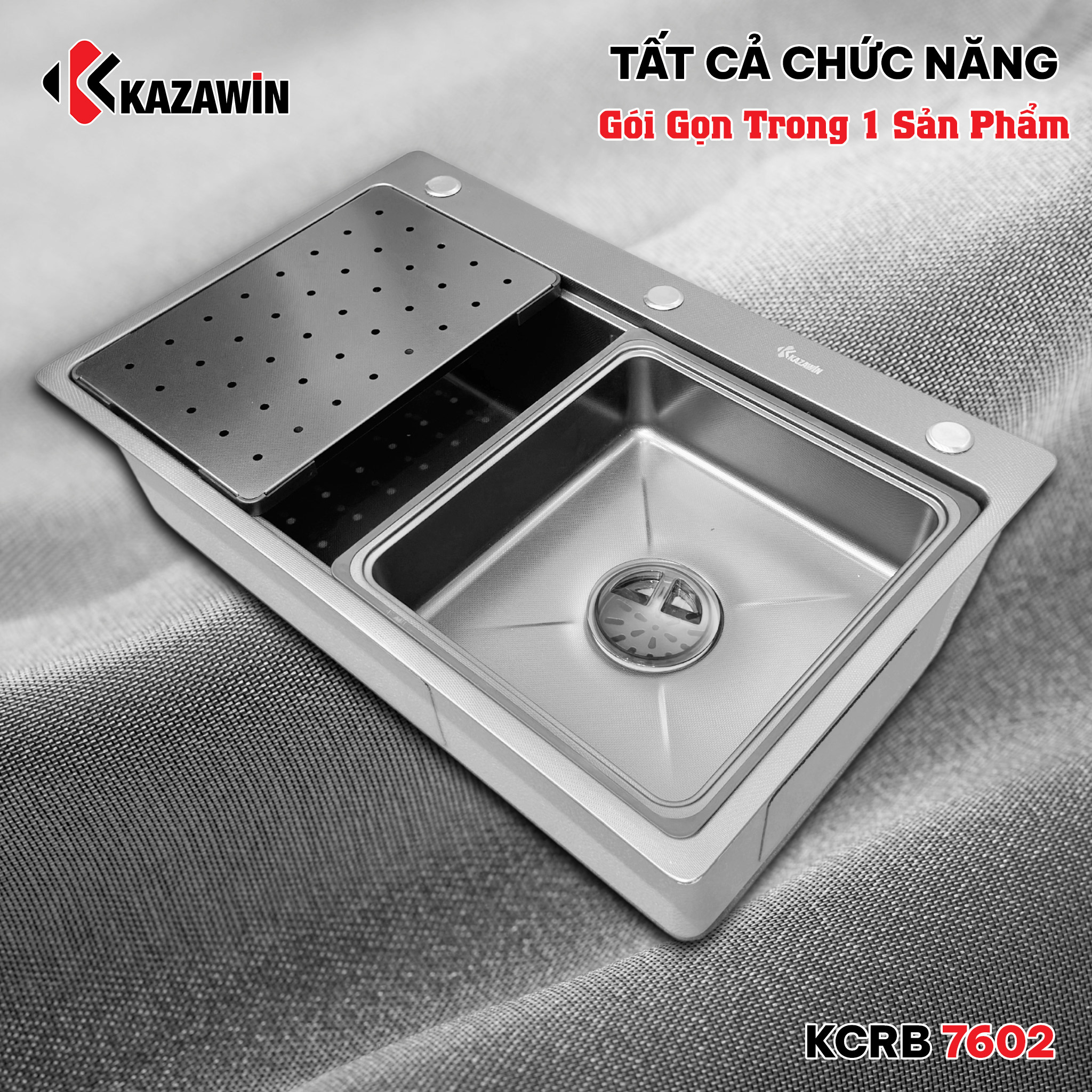 chậu rửa bát 1 hố Kazawin KCRB 7602