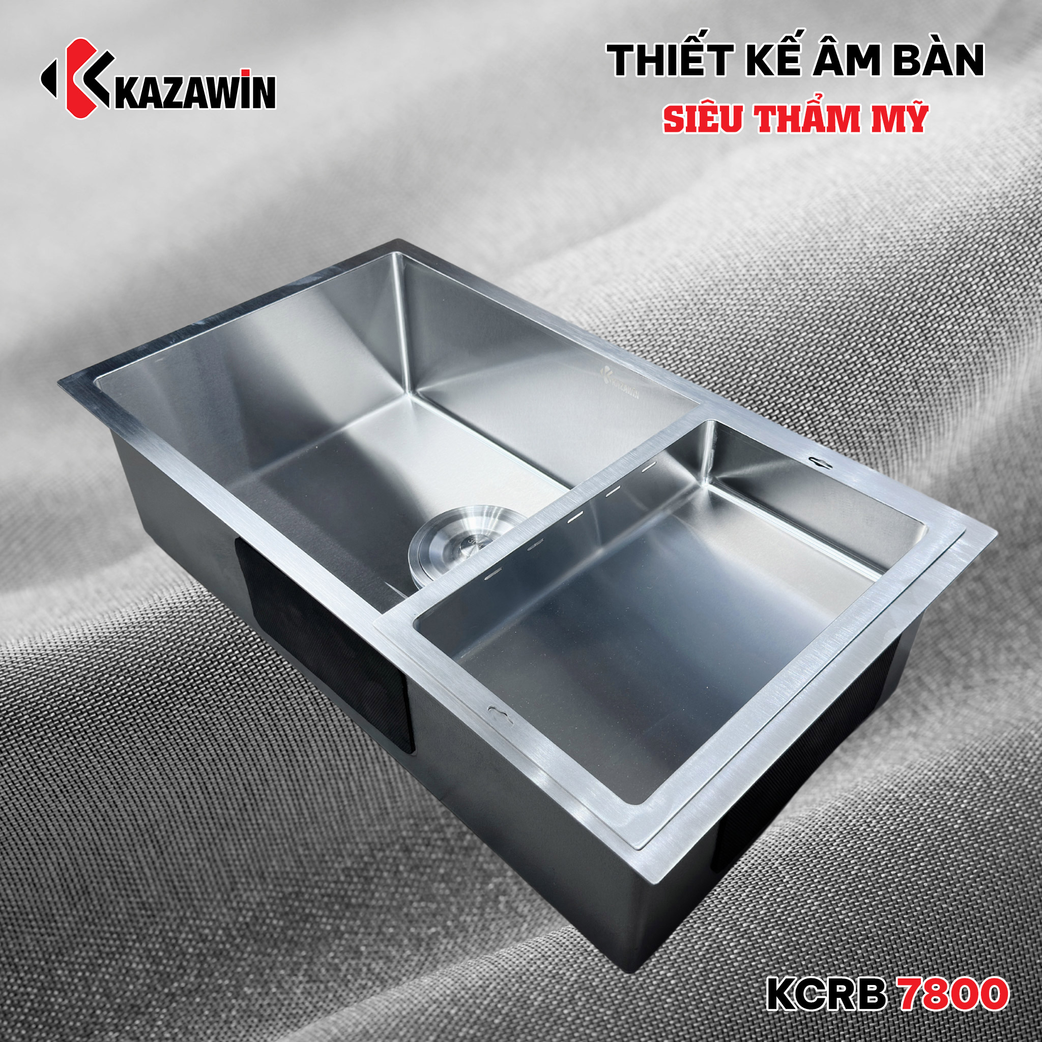 chậu rửa bát 1 hố âm bàn Kazawin KCRB 7800
