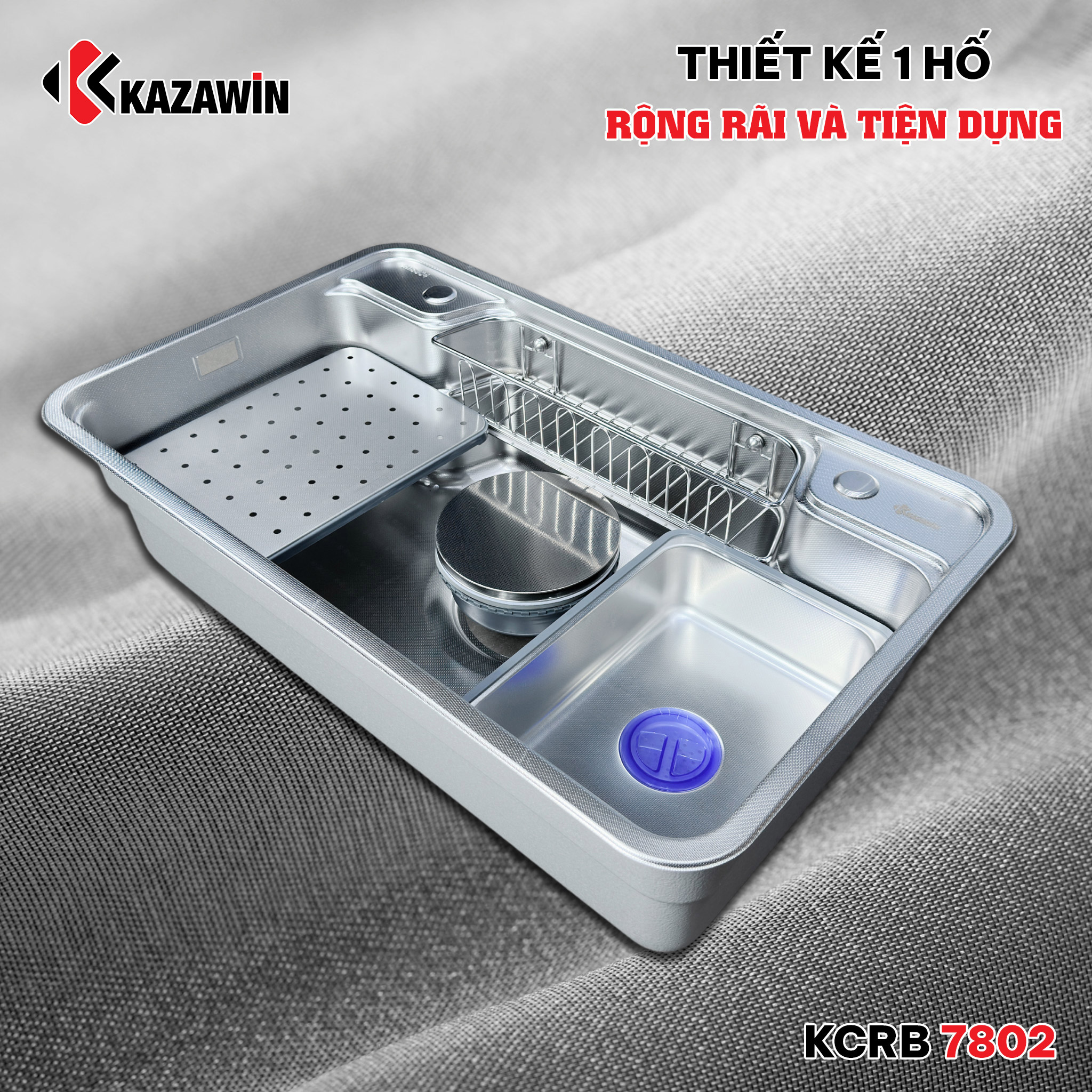Chậu Rửa Bát 1 Hố Bóng Mờ KCRB 7802