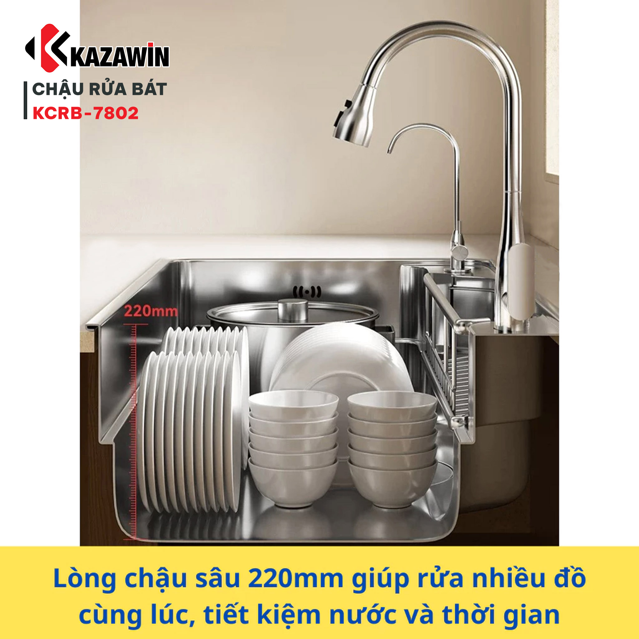 Đặc điểm chậu rửa bát 1 hố KCRB 7802