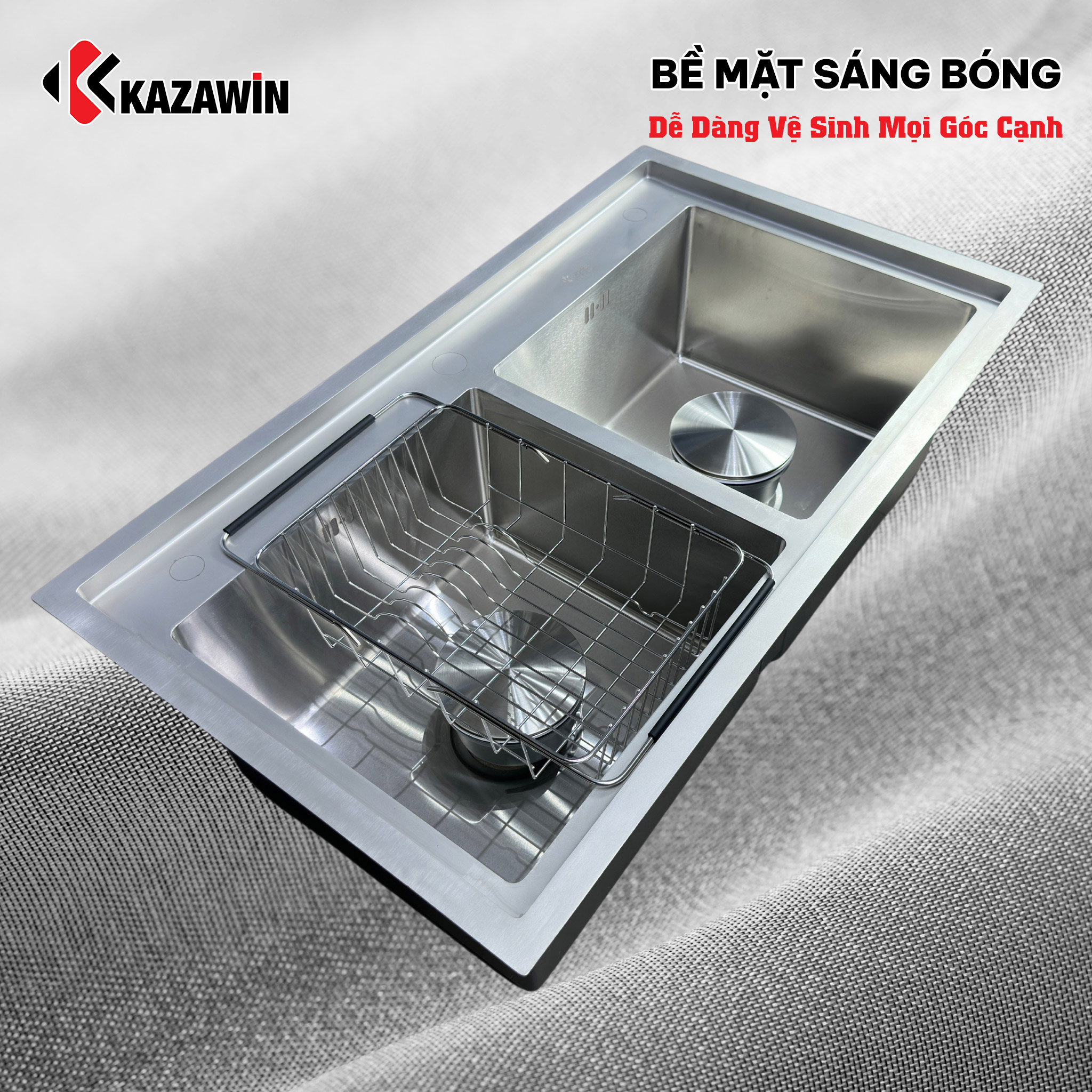 chậu rửa bát 2 hố cân Kazawin KCRB 8602 2