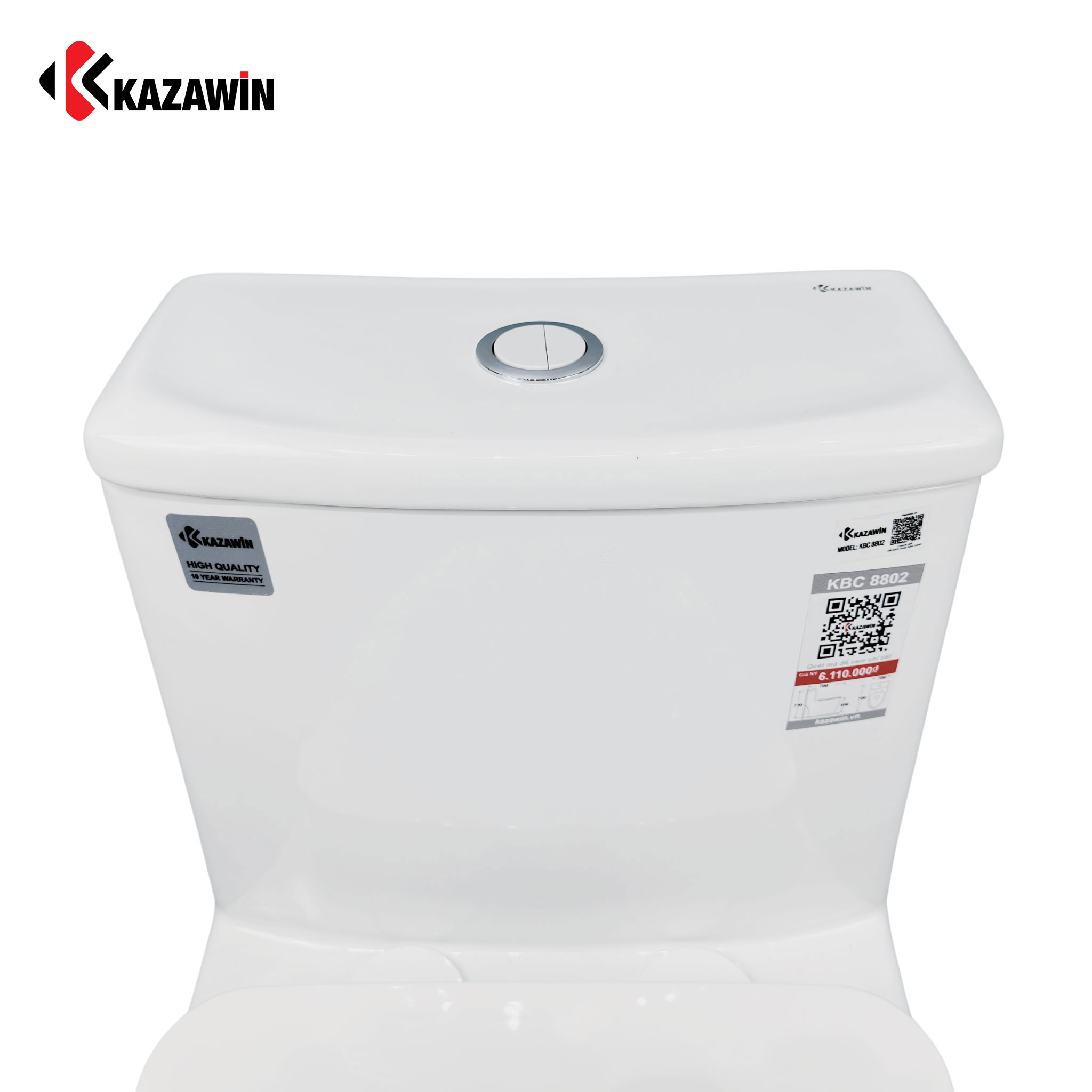 công nghệ xả Bồn Cầu Một Khối Kazawin KBC 8802