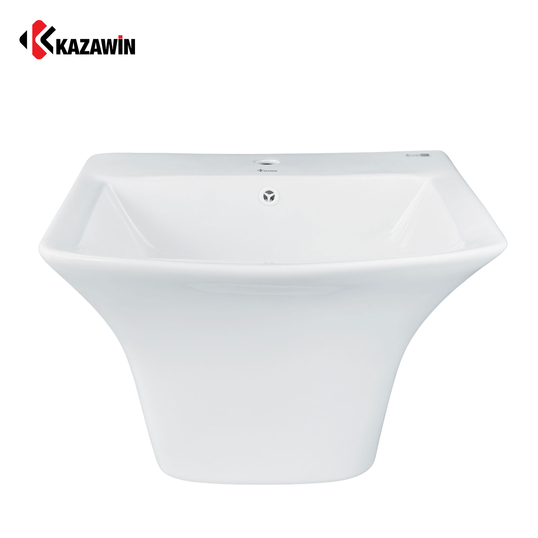 Chậu Rửa Mặt Treo Liền Chân KAZAWIN KCT 6608 Chậu Rửa Mặt Treo Liền Chân KAZAWIN KCT 6608