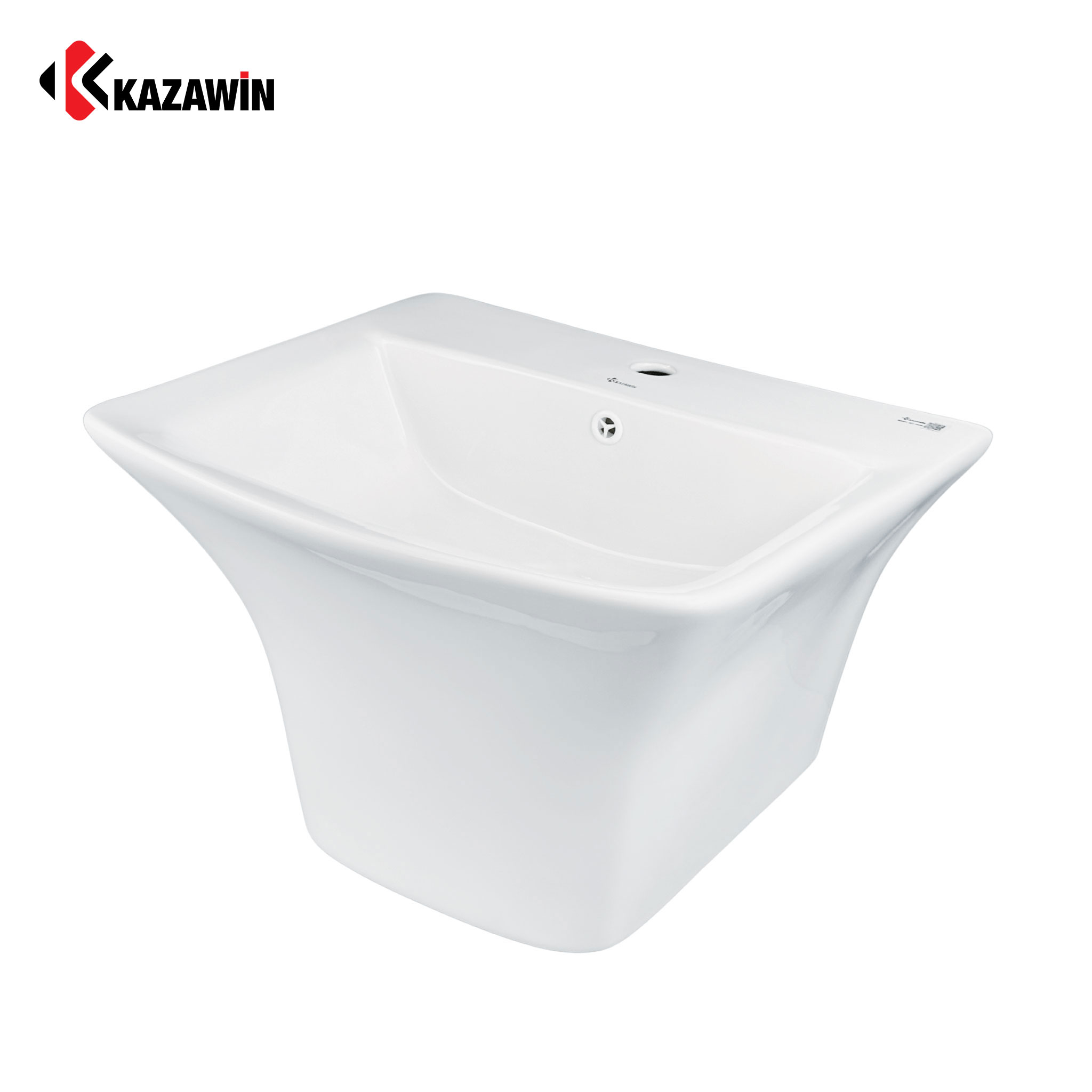 Chậu Lavabo Treo Liền Chân KAZAWIN KCT 6608 - Ảnh 3
